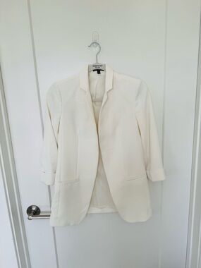 Express Cream Open-Front Cream Tailored Blazer XXS